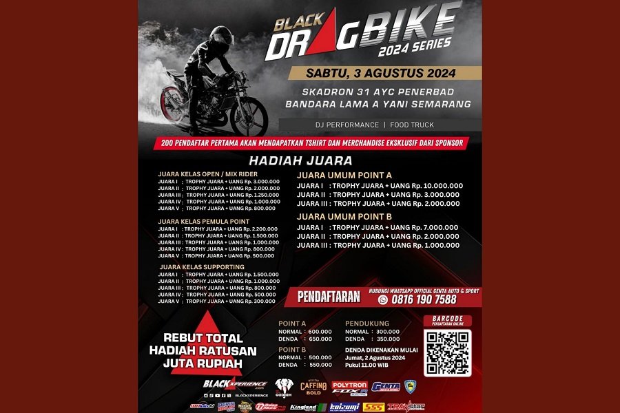 Hadiah Hingga Jutaan Rupiah! Ayo Ikuti dan Saksikan Black Drag Bike 2024 Series Semarang!