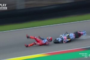 Tragis! Marc Marquez Terjatuh di Tikungan Maut, Maverick Vinales Pimpin Dominasi di Practice MotoGP Jerman 2024