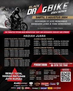 Hadiah juara pada event Black Drag Bike 2024 Series Semarang