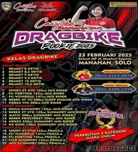 Casytha Manahadap Drag Bike Rookie 2025: Berlangsung Akhir Pekan ini di Kota Solo, Ayo Ramaikan