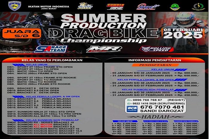 Sumber Production Dragbike Championship 2025: Aksi Seru di Lintasan Brigif 15 Kujang II Cimahi!