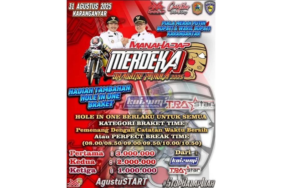 Hadiah Tambahan Hole In One dari Koizumi & TraStar di Mahadap Merdeka Drag Bike 2025