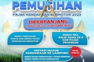 Pemutihan Pajak Kendaraan Lampung Diperpanjang hingga 31 Oktober 2025, Ada Bonus Bebas Pajak 1 Tahun!