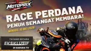Kejurnas Motoprix 2026 Seri 1 di Sirkuit GBT resmi tayang live di Garuda TV. Langkah IMI di bawah Moreno Soeprapto jadi sinyal kebangkitan balap motor nasional.